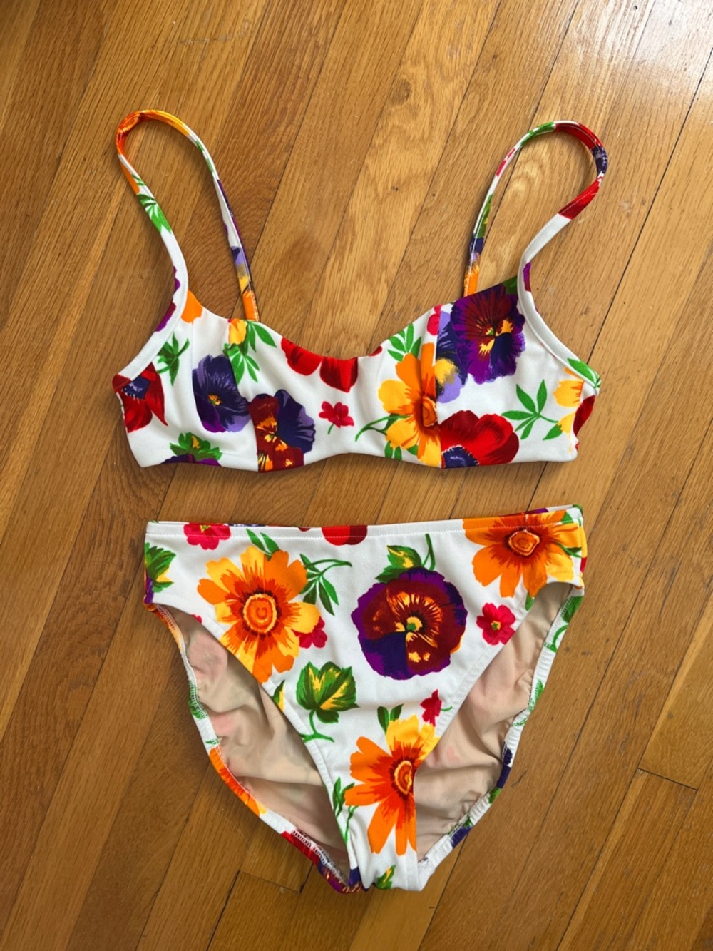 NEW Vintage 90s Deadstock Illusions by Cole Bikini Swimsuit Floral Two Piece